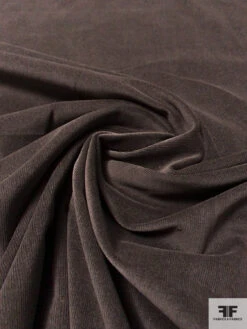 Italian Solid Stretch Pinwale Cotton Corduroy - Espresso Brown