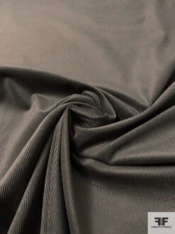 Italian Solid Stretch Pinwale Cotton Corduroy - Shale Brown