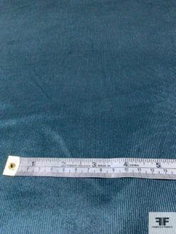 Italian Solid Stretch Pinwale Cotton Corduroy With Luster Finish - Lustrous Teal 10 Italian Solid Stretch Pinwale Cotton Corduroy With Luster Finish - Lustrous Teal -Fabrics And Fabrics Store 13824 4