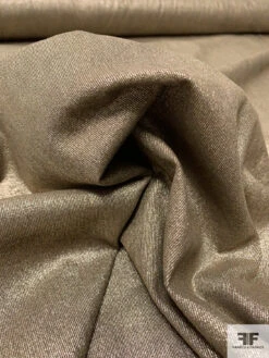 Gold Foil Printed Pinwale Cotton Corduroy - Gold / Brown