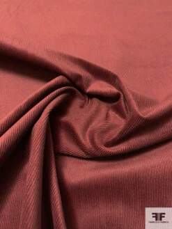 Italian Solid Pinwale Stretch Cotton Corduroy - Maroon