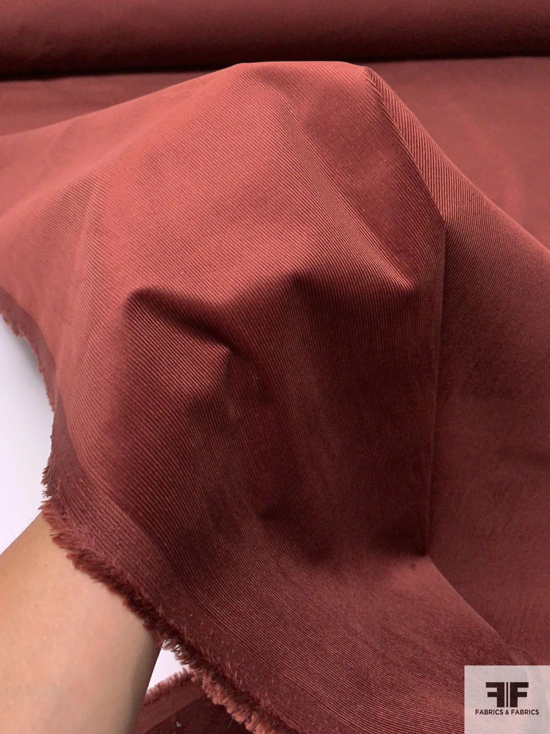 Italian Solid Pinwale Stretch Cotton Corduroy - Maroon 7 Italian Solid Pinwale Stretch Cotton Corduroy - Maroon - Image 5