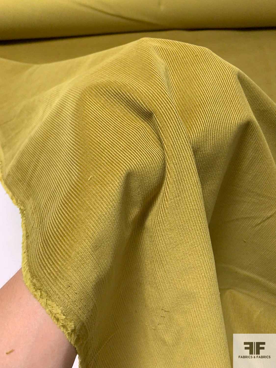 Italian Solid Pinwale Cotton Corduroy - Olive Green 8 Italian Solid Pinwale Cotton Corduroy - Olive Green - Image 6