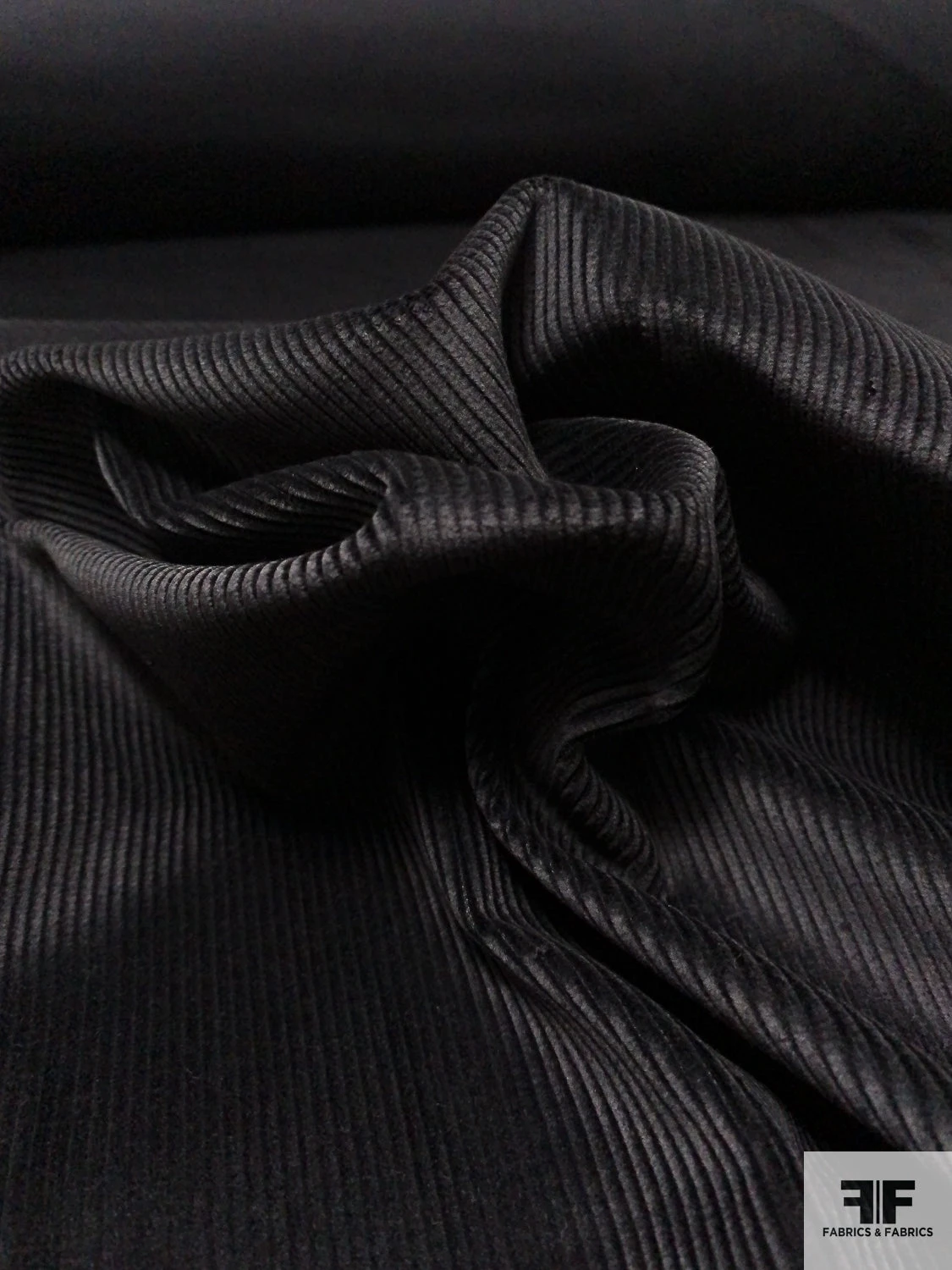 Solid Cotton Corduroy - Black 7 Solid Cotton Corduroy - Black - Image 5