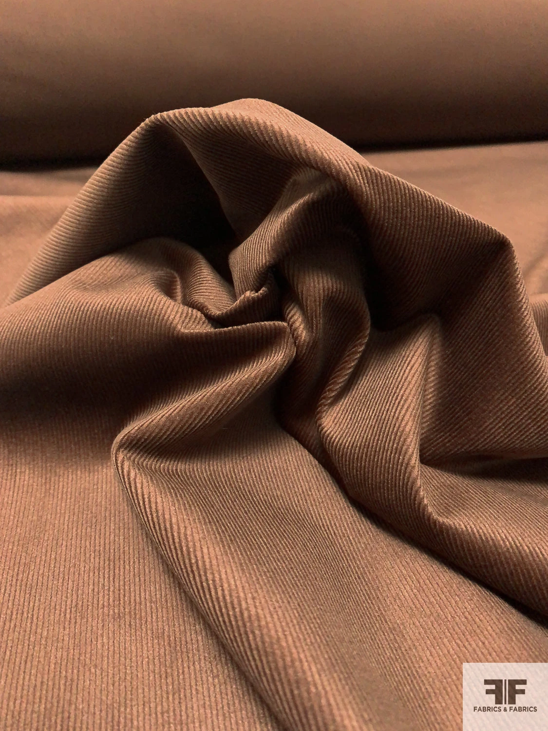 Solid Stretch Cotton Corduroy - Milk Chocolate Brown 5 Solid Stretch Cotton Corduroy - Milk Chocolate Brown - Image 3