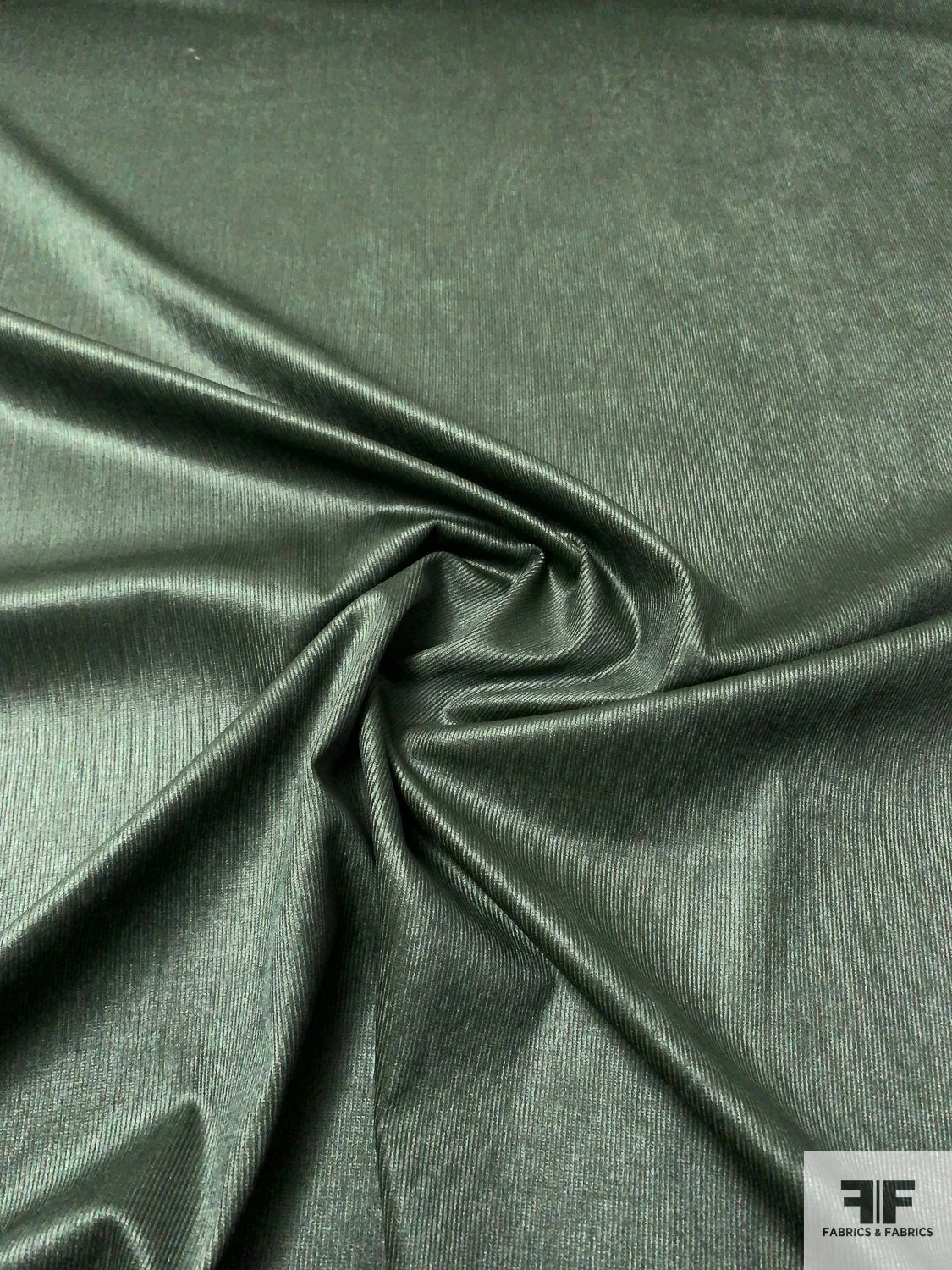 Solid Pinwale Stretch Cotton Corduroy With Luster Finish - Frosty Evergreen 4 Solid Pinwale Stretch Cotton Corduroy With Luster Finish - Frosty Evergreen - Image 2