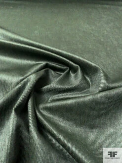 Solid Pinwale Stretch Cotton Corduroy With Luster Finish - Frosty Evergreen