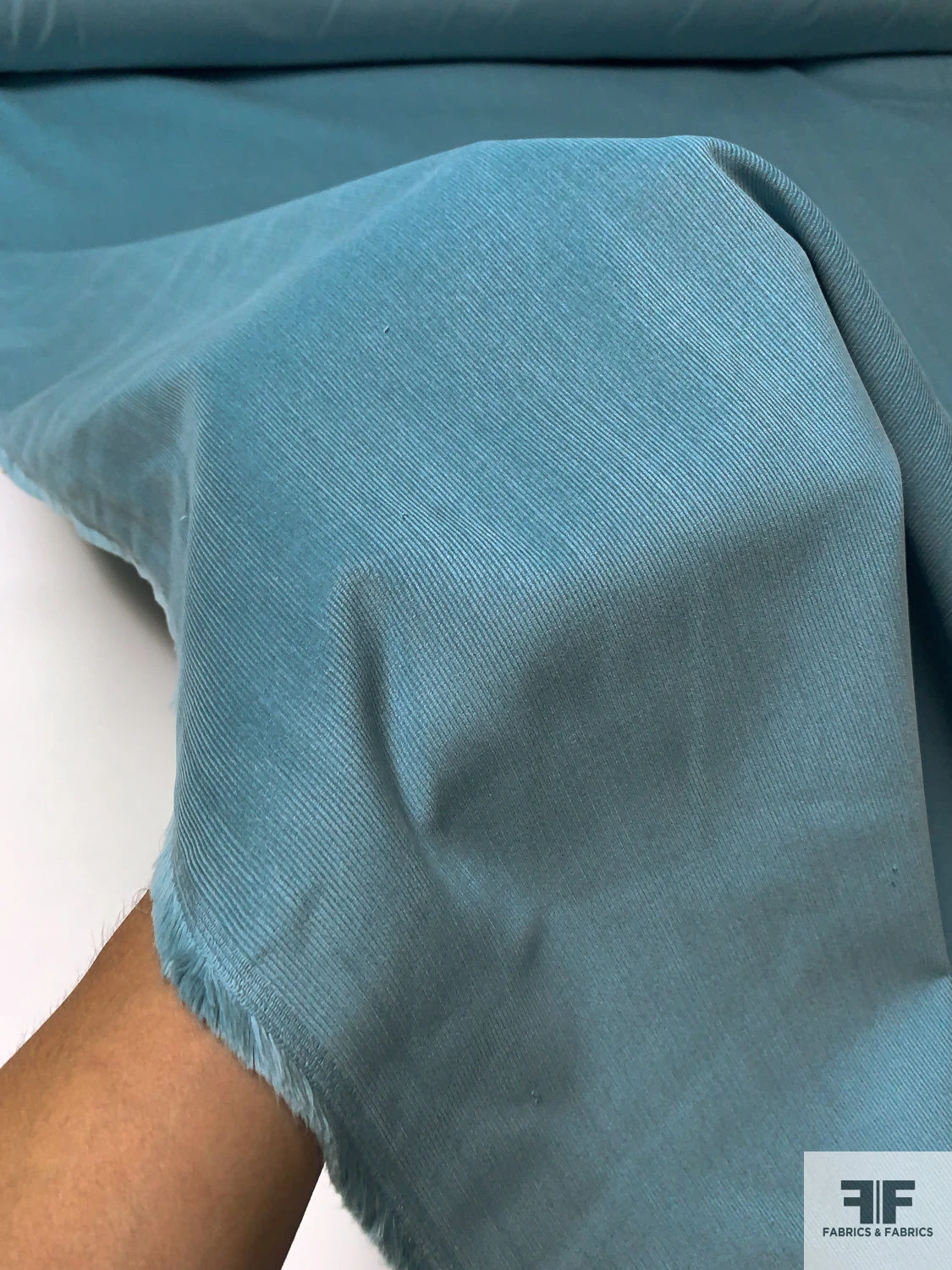 Solid Pinwale Cotton Corduroy - Ocean Blue 6 Solid Pinwale Cotton Corduroy - Ocean Blue - Image 4