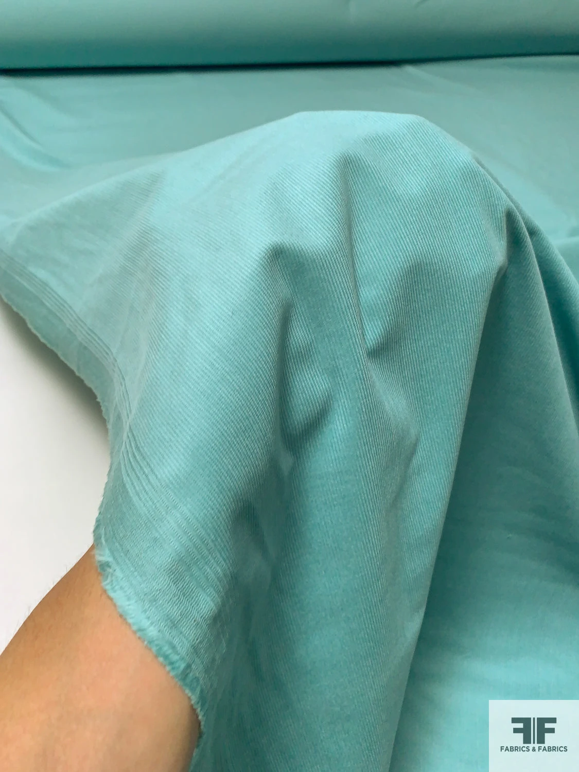 Solid Pinwale Cotton Corduroy - Aquamarine 5 Solid Pinwale Cotton Corduroy - Aquamarine - Image 3