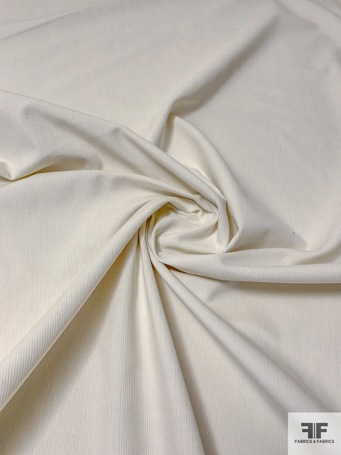 Solid Pinwale Cotton Corduroy - Off-White 4 Solid Pinwale Cotton Corduroy - Off-White - Image 2