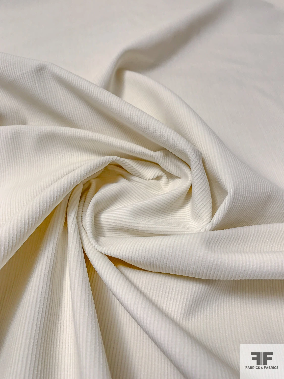 Solid Pinwale Cotton Corduroy - Off-White 5 Solid Pinwale Cotton Corduroy - Off-White - Image 3