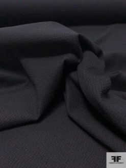 Italian Solid Stretch Novel Cotton Pique - Black