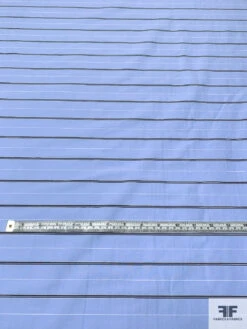 Italian Striped Cotton Shirting With Mechanical Stretch - Blue / Black / White 14 Italian Striped Cotton Shirting With Mechanical Stretch - Blue / Black / White -Fabrics And Fabrics Store 13868 4