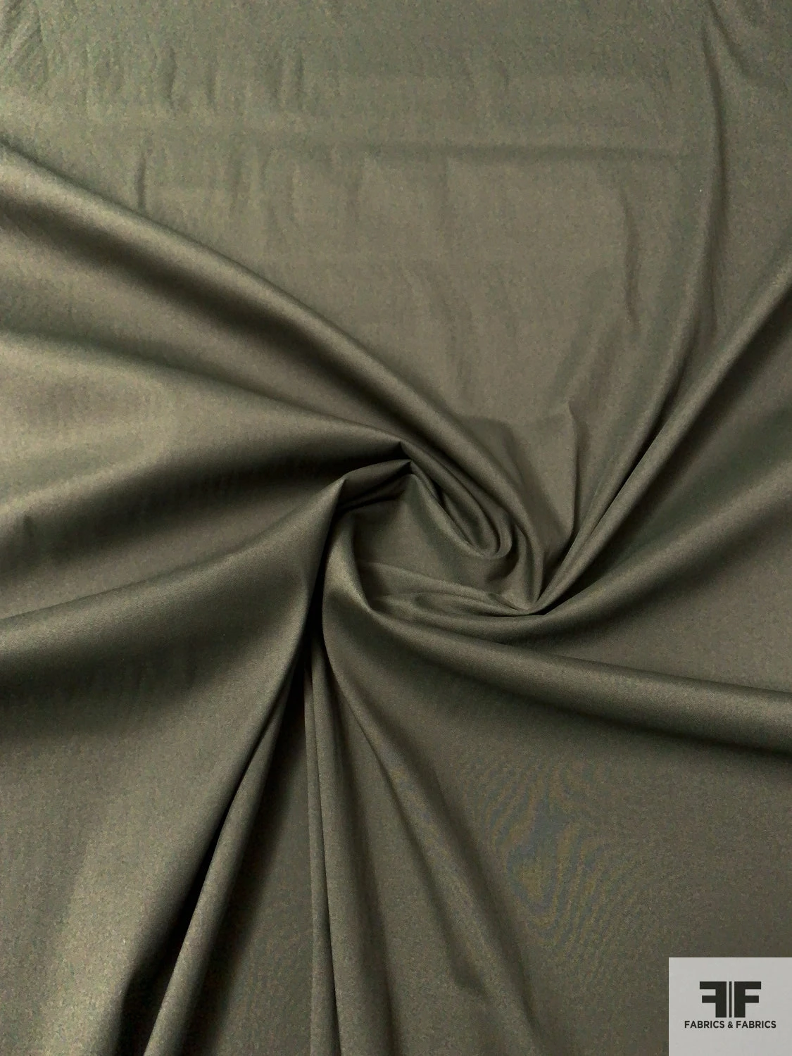 Italian Solid Extra Stretchy Cotton Shirting - Army Green 3 Italian Solid Extra Stretchy Cotton Shirting - Army Green