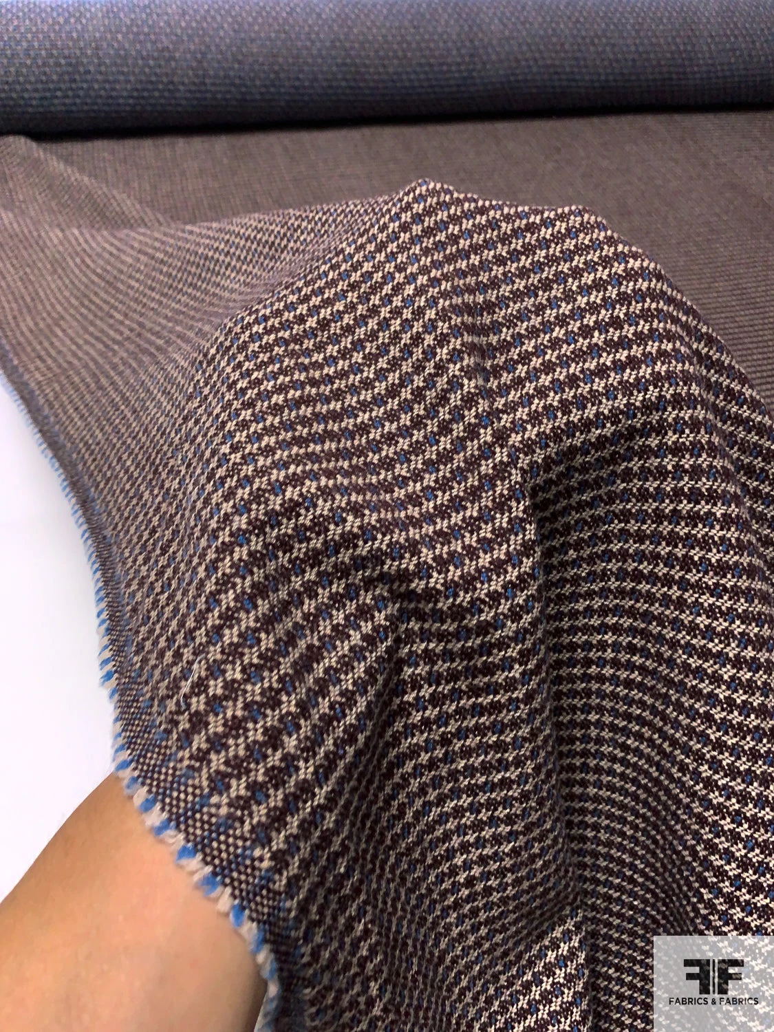 Italian Timeless Wool Blend Jacket Weight - Brown / Sand / Blue 10 Italian Timeless Wool Blend Jacket Weight - Brown / Sand / Blue - Image 8