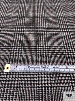 Italian Glen Plaid Flannel Wool Suiting - Black / Sand / Maroon 16 Italian Glen Plaid Flannel Wool Suiting - Black / Sand / Maroon -Fabrics And Fabrics Store 13881 6