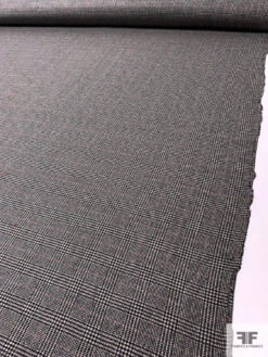 Italian Glen Plaid Flannel Wool Suiting - Black / Sand / Maroon 17 Italian Glen Plaid Flannel Wool Suiting - Black / Sand / Maroon -Fabrics And Fabrics Store 13881 7