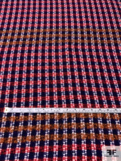 Italian Basketweave Plaid Lightweight Wool Coating - Royal / Red / Caramel / White 14 Italian Basketweave Plaid Lightweight Wool Coating - Royal / Red / Caramel / White -Fabrics And Fabrics Store 13886 5