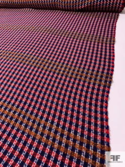 Italian Basketweave Plaid Lightweight Wool Coating - Royal / Red / Caramel / White 16 Italian Basketweave Plaid Lightweight Wool Coating - Royal / Red / Caramel / White -Fabrics And Fabrics Store 13886 7
