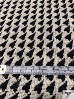 Italian Woven Hearts Wool-Cotton Suiting With Fused Back - Black / Off-White 16 Italian Woven Hearts Wool-Cotton Suiting With Fused Back - Black / Off-White -Fabrics And Fabrics Store 13887 6