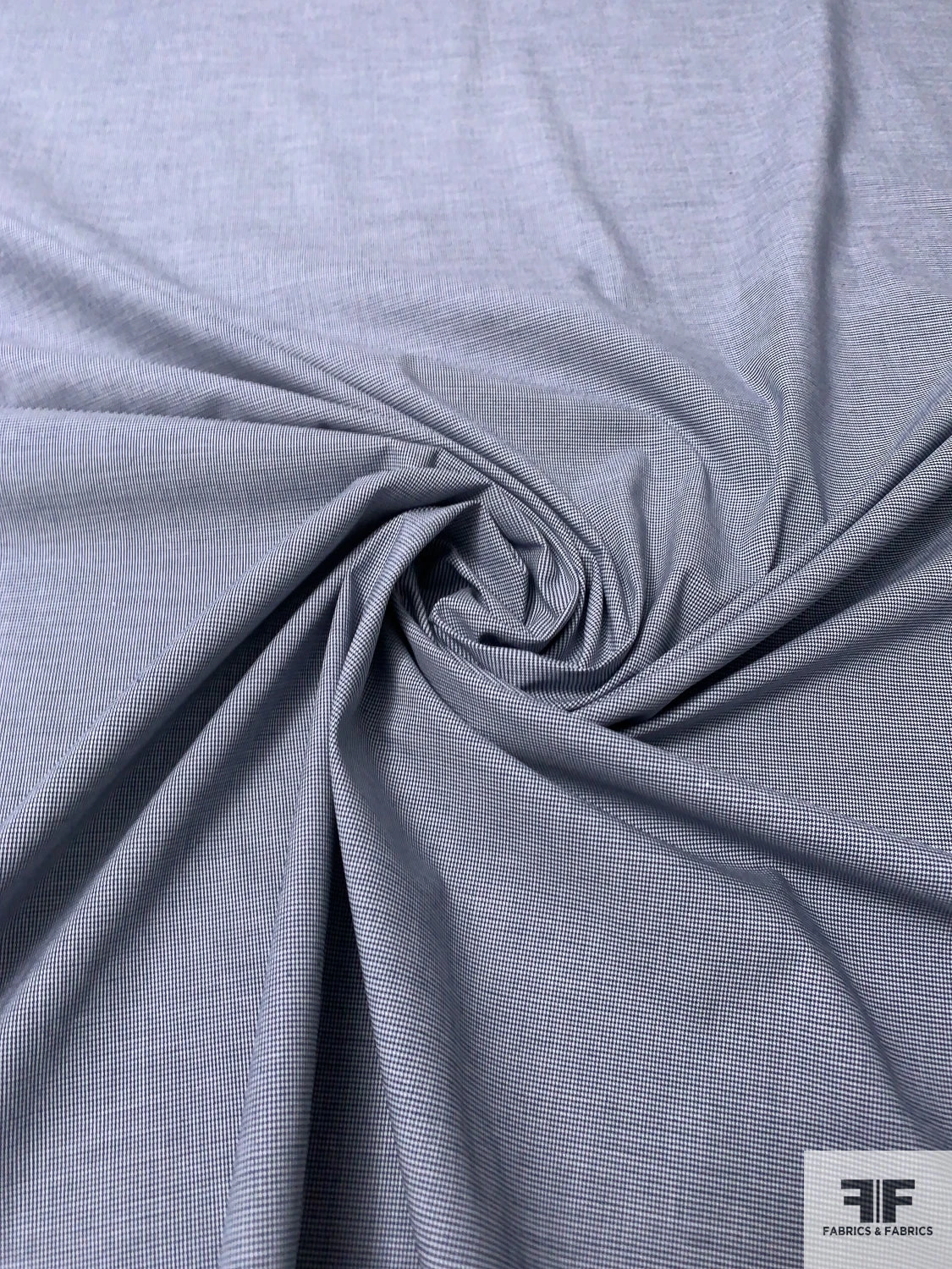 Micro Houndstooth Stretch Heavy Cotton Shirting - Navy / White 6 Micro Houndstooth Stretch Heavy Cotton Shirting - Navy / White - Image 4