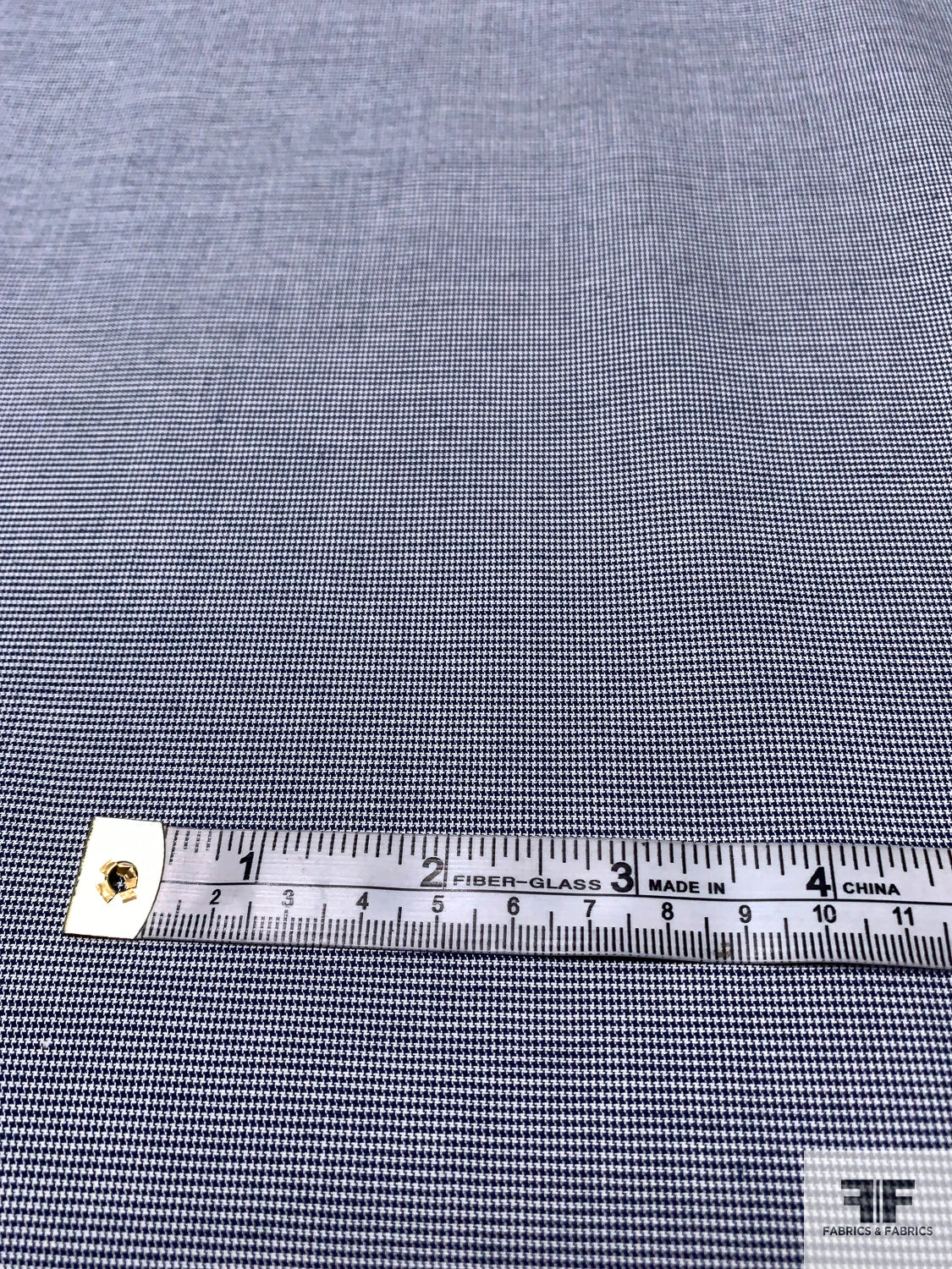 Micro Houndstooth Stretch Heavy Cotton Shirting - Navy / White 4 Micro Houndstooth Stretch Heavy Cotton Shirting - Navy / White - Image 2