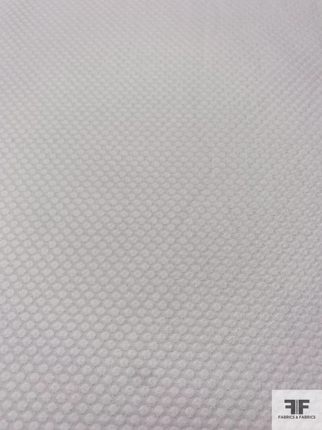 Italian Circle Pattern Stretch Cotton Pique - White 7 Italian Circle Pattern Stretch Cotton Pique - White - Image 5