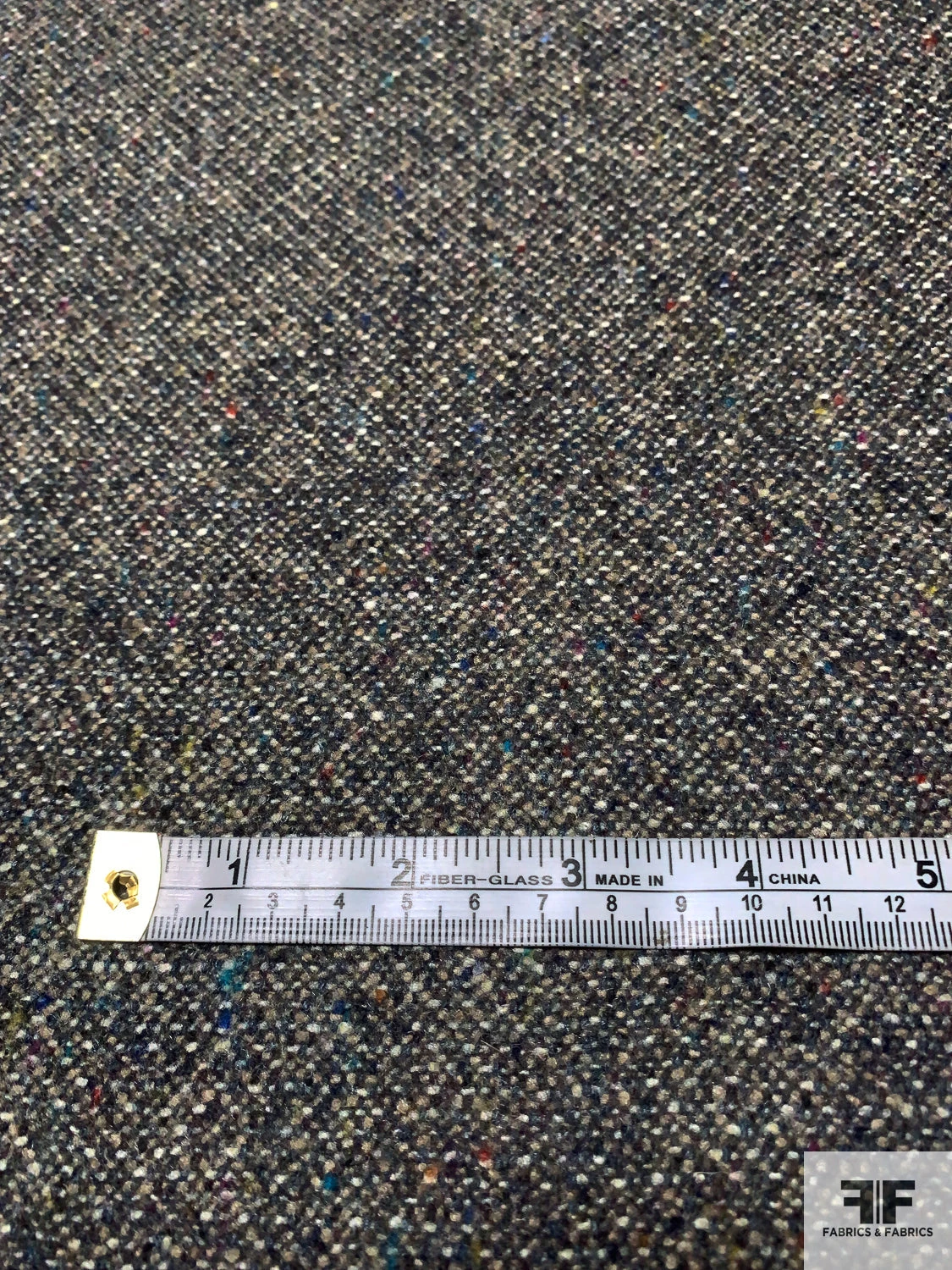 Italian 2-Ply Double Faced Speckled And Twill Weave Wool Coating - Ecru / Blue / Grey 9 Italian 2-Ply Double Faced Speckled And Twill Weave Wool Coating - Ecru / Blue / Grey - Image 7