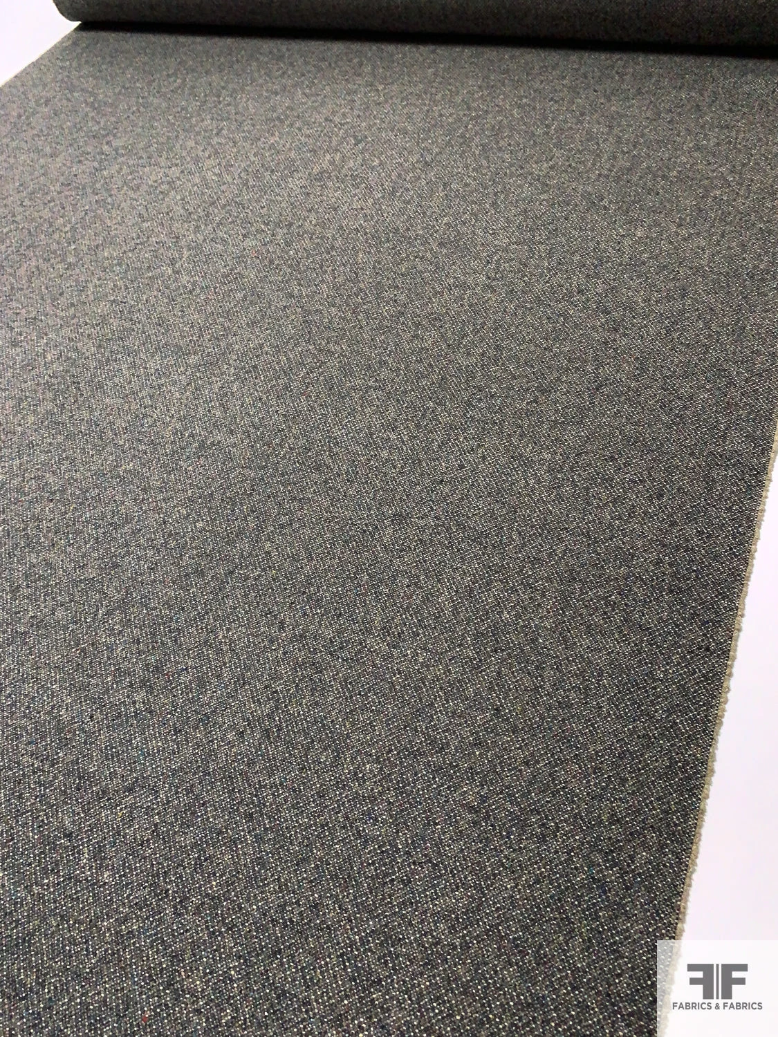 Italian 2-Ply Double Faced Speckled And Twill Weave Wool Coating - Ecru / Blue / Grey 10 Italian 2-Ply Double Faced Speckled And Twill Weave Wool Coating - Ecru / Blue / Grey - Image 8