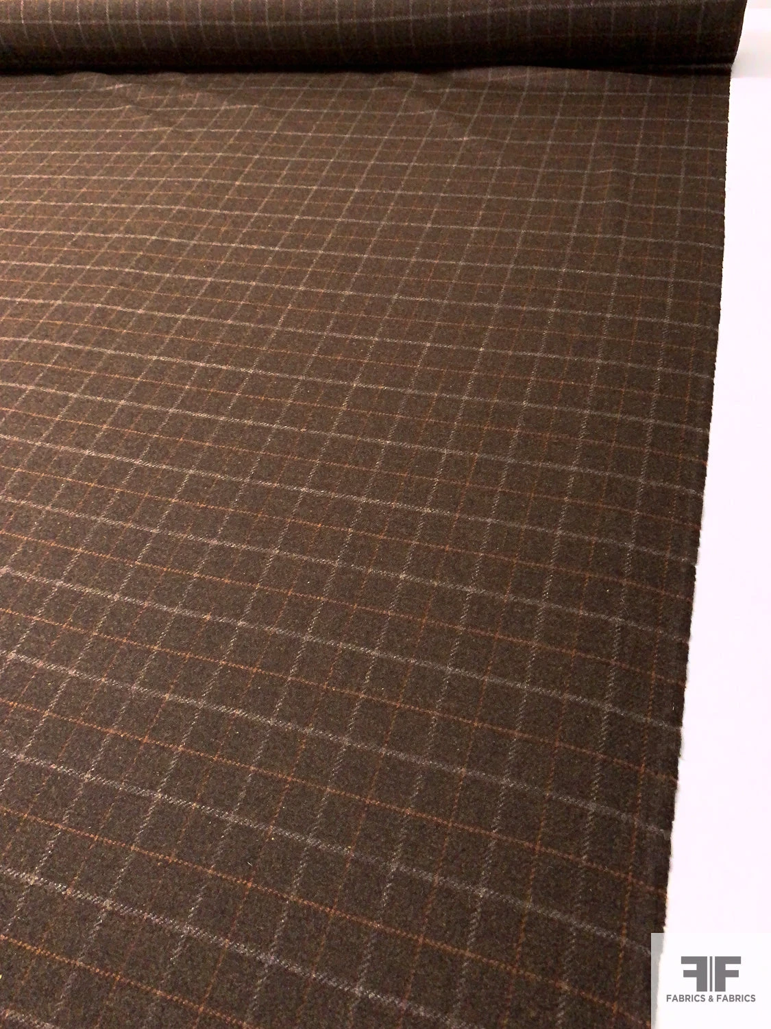 Italian Plaid Virgin Wool Jacket Weight Suiting - Brown / Rust / Light Grey 7 Italian Plaid Virgin Wool Jacket Weight Suiting - Brown / Rust / Light Grey - Image 5