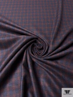 Italian Gingham Plaid Wool Suiting - Navy / Merlot 12 Italian Gingham Plaid Wool Suiting - Navy / Merlot -Fabrics And Fabrics Store 13902 2