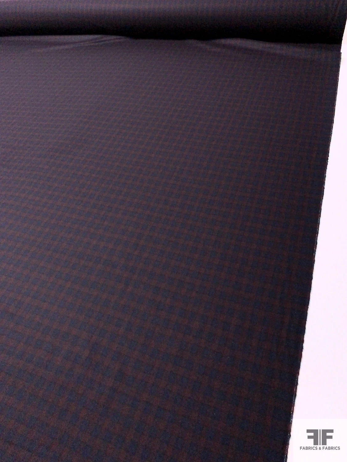 Italian Gingham Plaid Wool Suiting - Navy / Merlot 6 Italian Gingham Plaid Wool Suiting - Navy / Merlot - Image 4