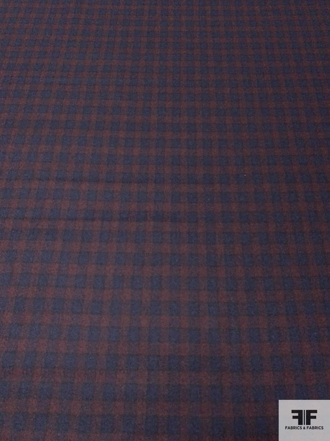 Italian Gingham Plaid Wool Suiting - Navy / Merlot 7 Italian Gingham Plaid Wool Suiting - Navy / Merlot - Image 5