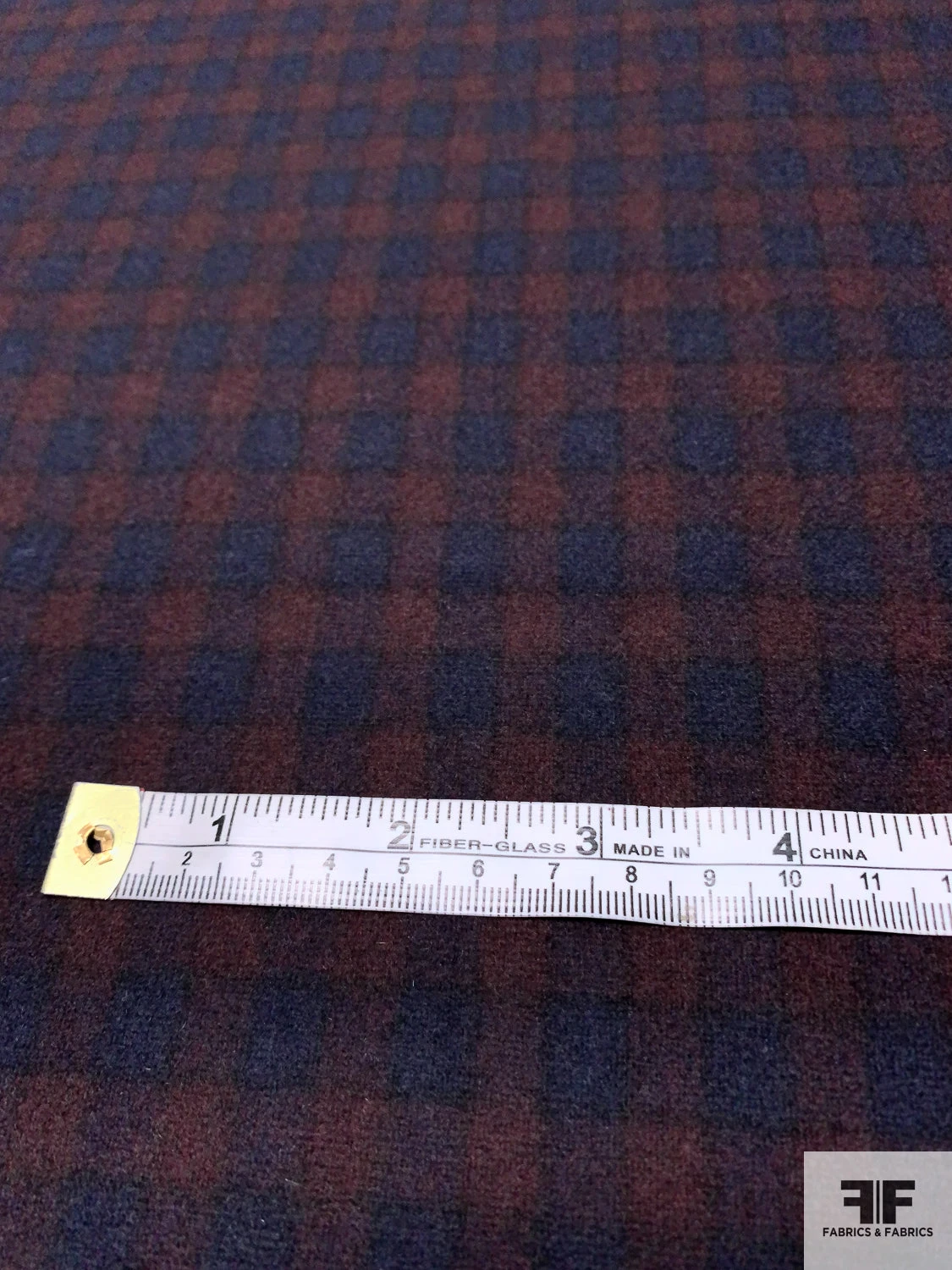 Italian Gingham Plaid Wool Suiting - Navy / Merlot 9 Italian Gingham Plaid Wool Suiting - Navy / Merlot - Image 7