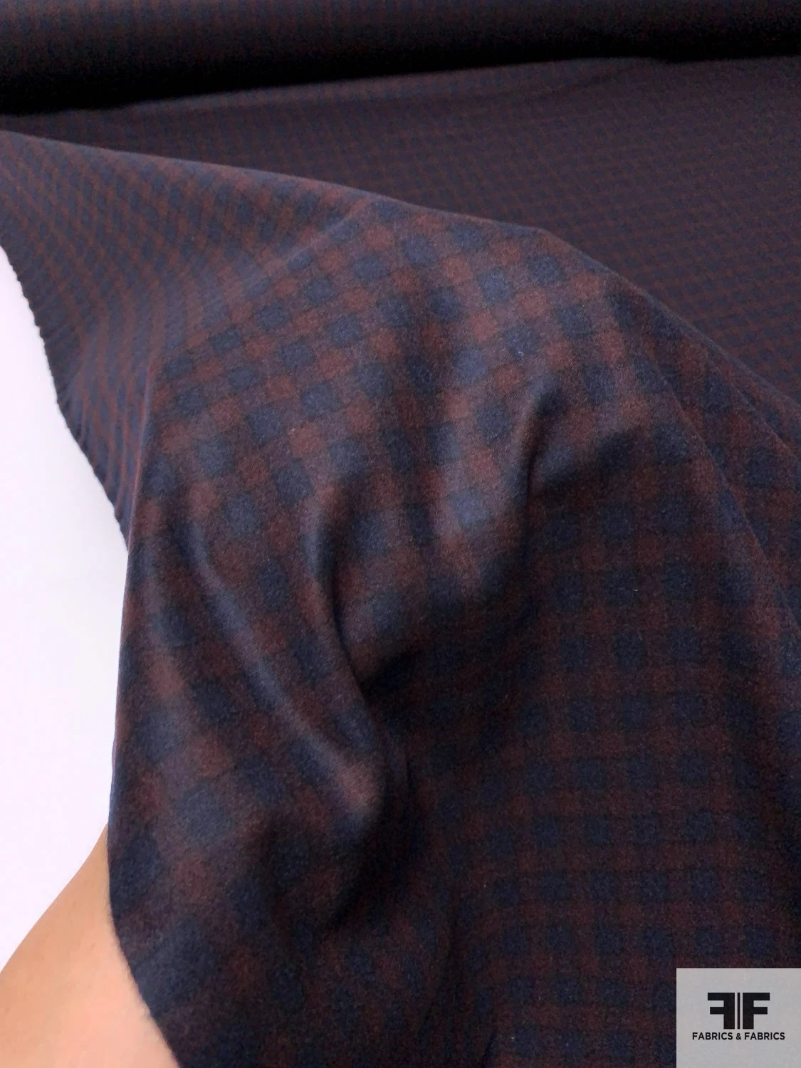 Italian Gingham Plaid Wool Suiting - Navy / Merlot 10 Italian Gingham Plaid Wool Suiting - Navy / Merlot - Image 8