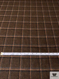 Italian Plaid Virgin Wool Jacket Weight Suiting - Brown / Black / Turquoise 15 Italian Plaid Virgin Wool Jacket Weight Suiting - Brown / Black / Turquoise -Fabrics And Fabrics Store 13903 5