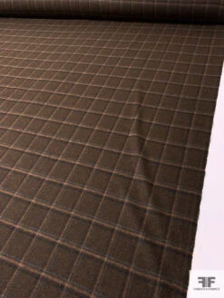 Italian Plaid Virgin Wool Jacket Weight Suiting - Brown / Black / Turquoise 17 Italian Plaid Virgin Wool Jacket Weight Suiting - Brown / Black / Turquoise -Fabrics And Fabrics Store 13903 7