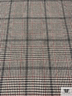 Italian Glen Plaid Virgin Wool Lightweight Coating - Cream / Black / Grey / Burgundy 14 Italian Glen Plaid Virgin Wool Lightweight Coating - Cream / Black / Grey / Burgundy -Fabrics And Fabrics Store 13917 4