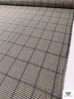 Italian Glen Plaid Virgin Wool Lightweight Coating - Cream / Black / Grey / Burgundy 17 Italian Glen Plaid Virgin Wool Lightweight Coating - Cream / Black / Grey / Burgundy -Fabrics And Fabrics Store 13917 7