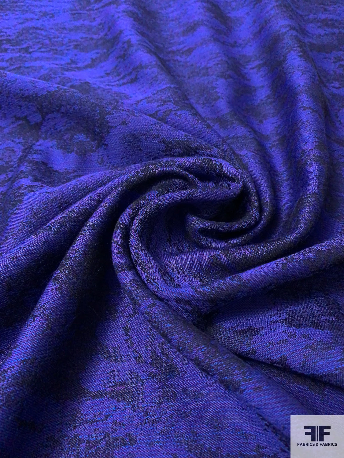 Italian Abstract Novelty Wool Gauze Suiting - Purple / Navy / Turquoise 6 Italian Abstract Novelty Wool Gauze Suiting - Purple / Navy / Turquoise - Image 4