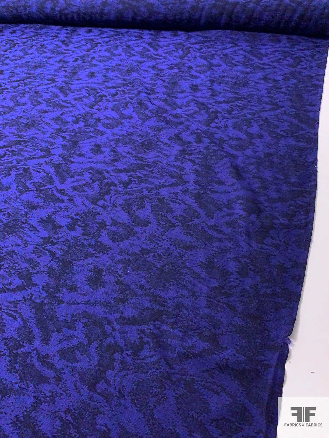 Italian Abstract Novelty Wool Gauze Suiting - Purple / Navy / Turquoise 4 Italian Abstract Novelty Wool Gauze Suiting - Purple / Navy / Turquoise - Image 2