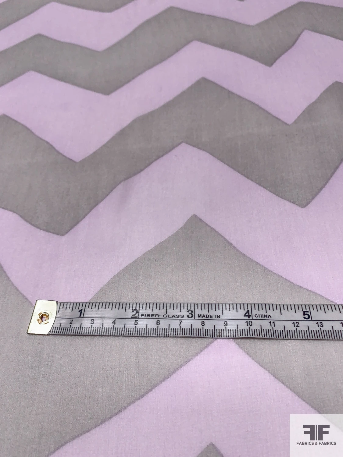 Italian Bold Chevron Printed Silk Chiffon - Sage / Lilac 8 Italian Bold Chevron Printed Silk Chiffon - Sage / Lilac - Image 6