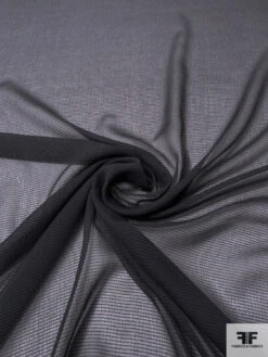Italian Striped Crinkled Seerskucker Silk Chiffon - Anchor Grey / Dark Grey 12 Italian Striped Crinkled Seerskucker Silk Chiffon - Anchor Grey / Dark Grey -Fabrics And Fabrics Store 14068 2