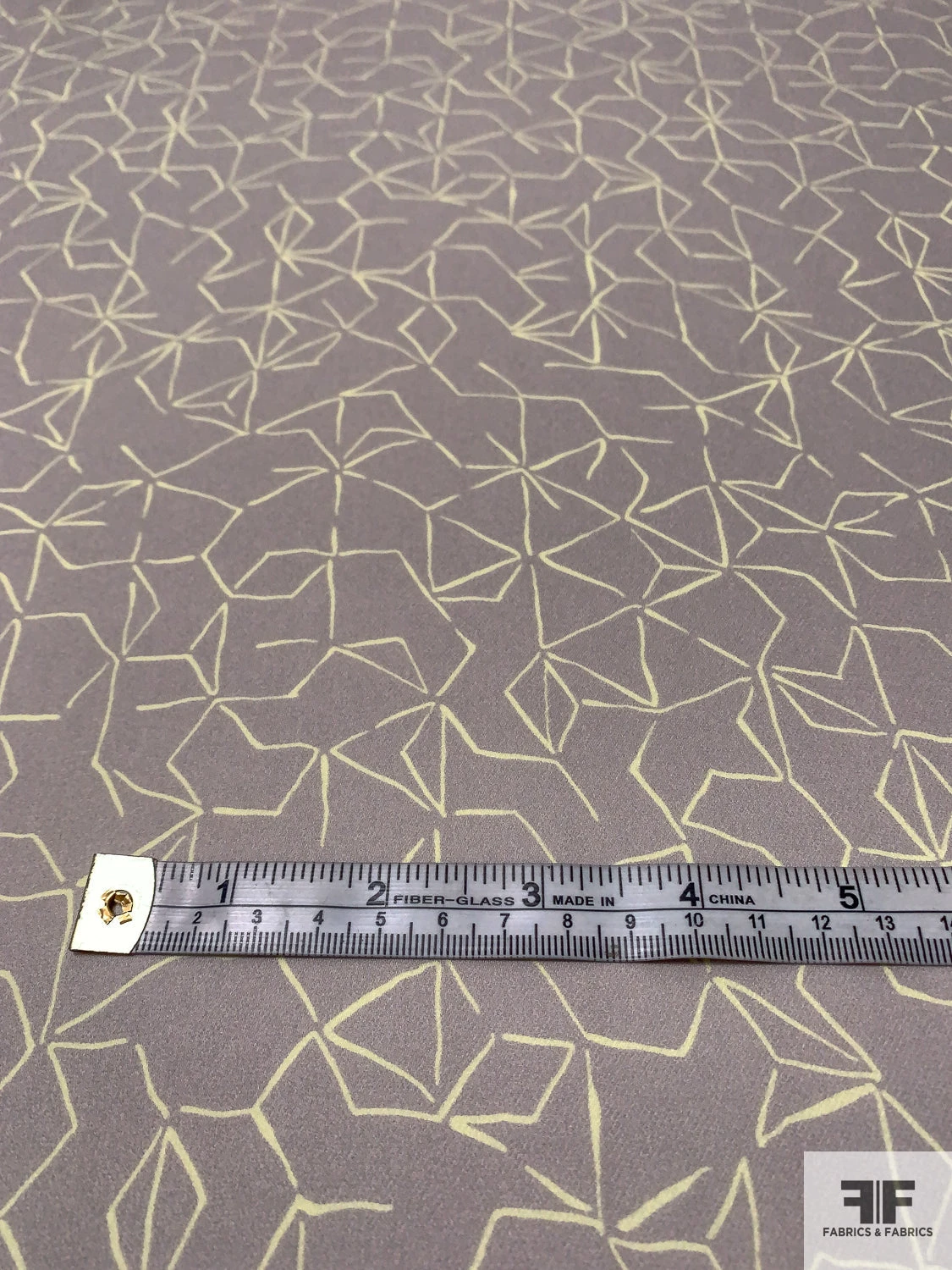 Italian Line Web Printed Silk Georgette - Grey-Ecru / Pastel Chartreuse 8 Italian Line Web Printed Silk Georgette - Grey-Ecru / Pastel Chartreuse - Image 6