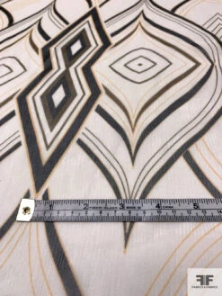 Exotic Printed Crinkled Silk Chiffon - Warm Yellow / Light Ivory / Black 16 Exotic Printed Crinkled Silk Chiffon - Warm Yellow / Light Ivory / Black -Fabrics And Fabrics Store 14119 6
