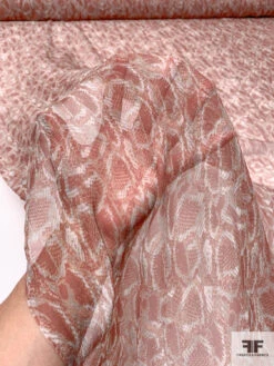 Reptile Inspired Printed Silk Chiffon - Clay Brown / Smoky Seafoam / Off-White 16 Reptile Inspired Printed Silk Chiffon - Clay Brown / Smoky Seafoam / Off-White -Fabrics And Fabrics Store 14144 7