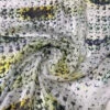 Abstract Printed Soft Gazar-Weave Jacquard Silk - Off-White / Black / Green / Yellow / Blue 2 Abstract Printed Soft Gazar-Weave Jacquard Silk - Off-White / Black / Green / Yellow / Blue -Fabrics And Fabrics Store 14158 1