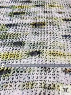 Abstract Printed Soft Gazar-Weave Jacquard Silk - Off-White / Black / Green / Yellow / Blue 15 Abstract Printed Soft Gazar-Weave Jacquard Silk - Off-White / Black / Green / Yellow / Blue -Fabrics And Fabrics Store 14158 5