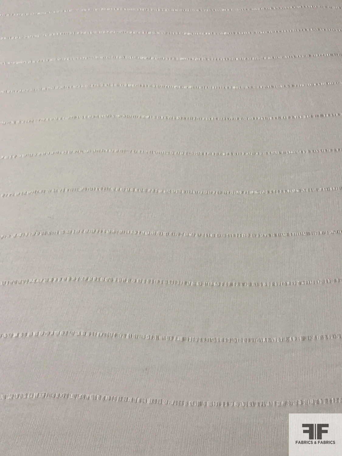Italian Horizontal Striped Crinkled Silk Chiffon - Light Ivory 5 Italian Horizontal Striped Crinkled Silk Chiffon - Light Ivory - Image 3