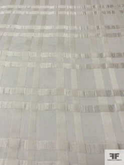 Italian Satin Plaid Silk Chiffon - Light Ivory 14 Italian Satin Plaid Silk Chiffon - Light Ivory -Fabrics And Fabrics Store 14205 4
